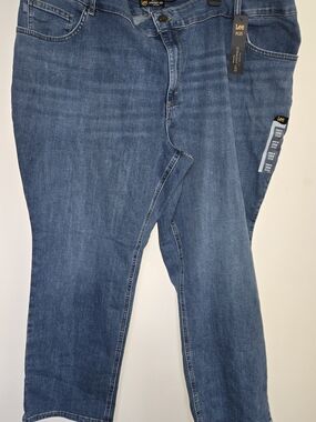 Lee Straight Leg Jeans 26W Petite - Blue Denim
